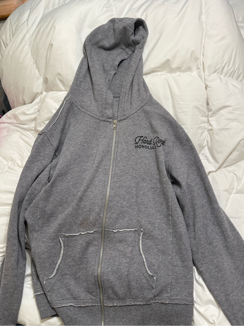 Hard Rock Cafe Gray Women's Full-Zip Hooded Jacket